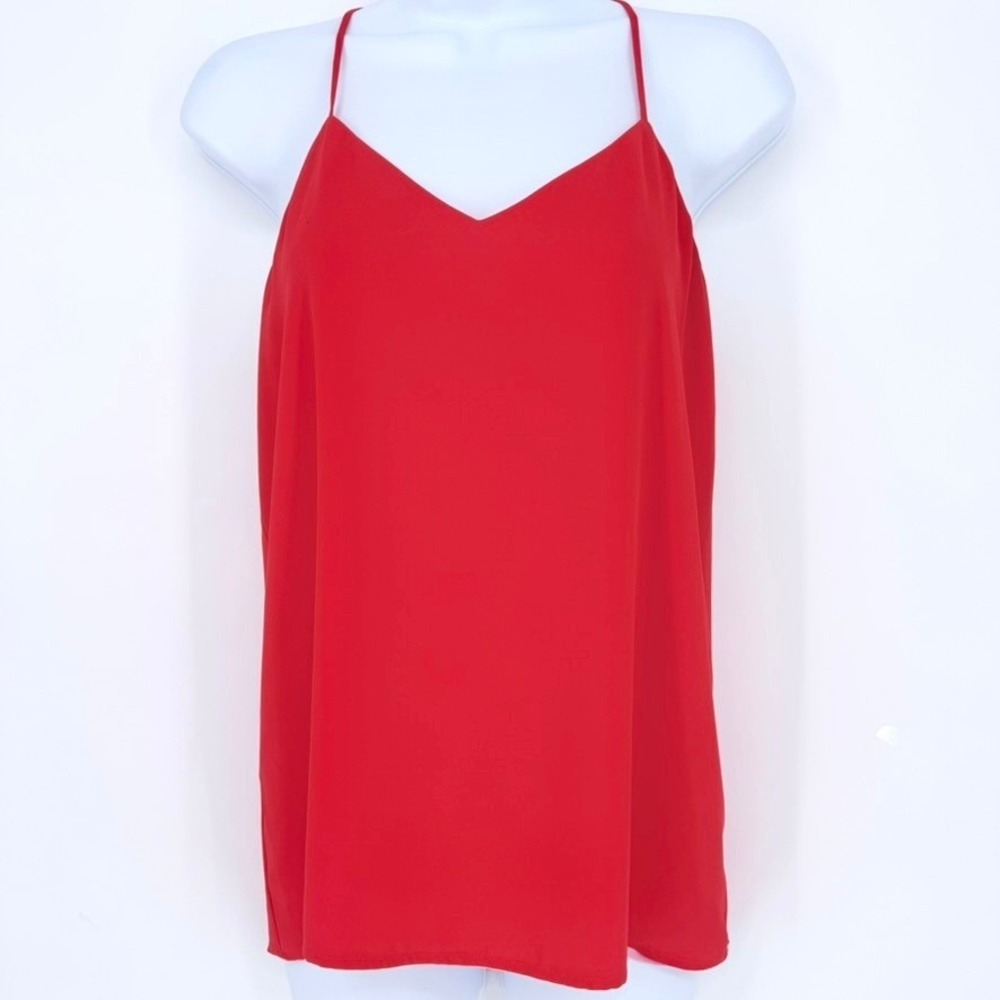 Express Reversible Cami Top Red‎ and Pink Spaghetti Strap Keyhole Back Halter S